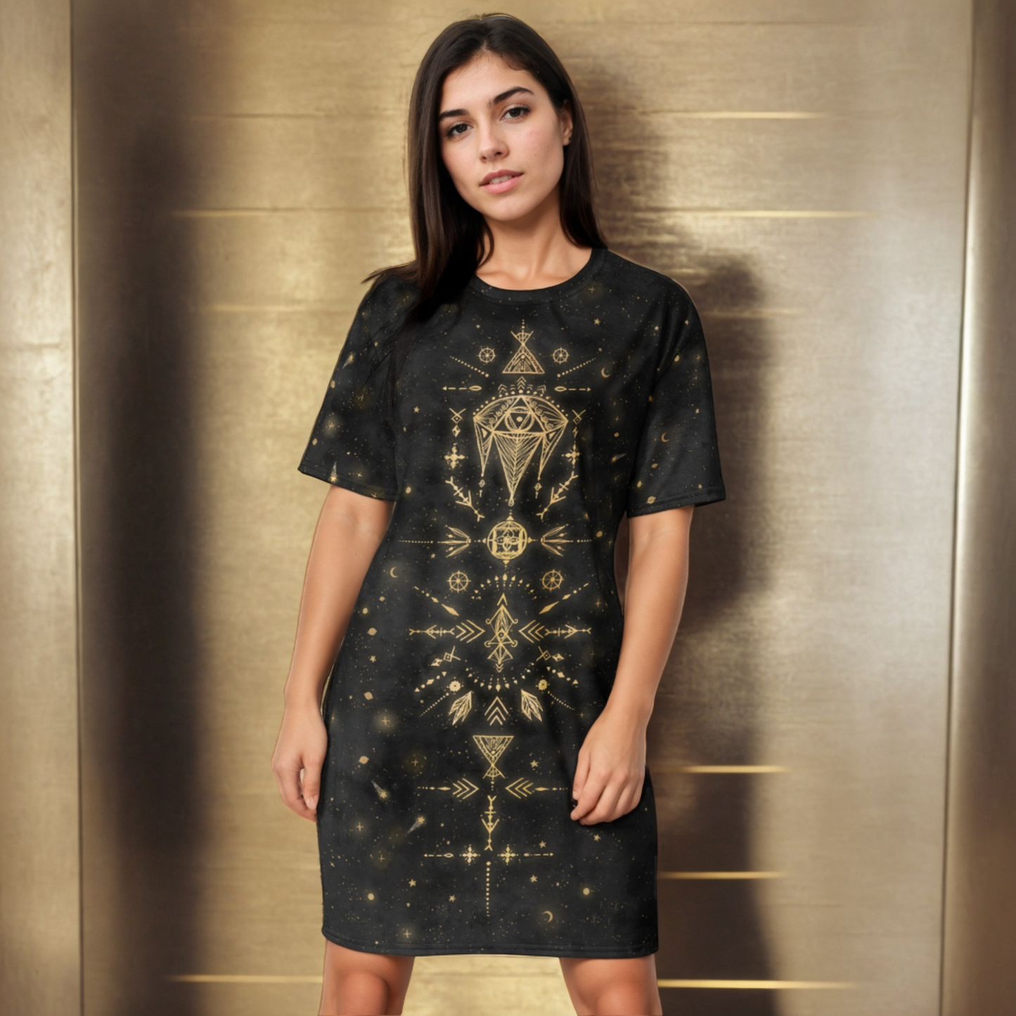 GOLDEN GODDESS T-shirt Dress