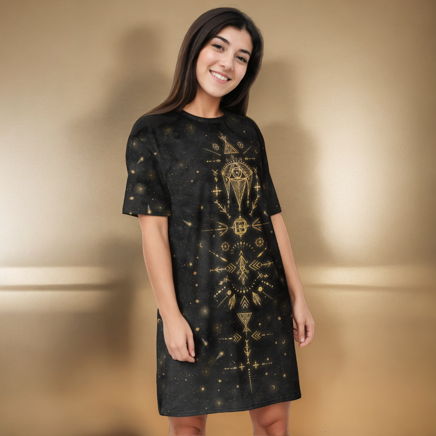 GOLDEN GODDESS T-shirt Dress